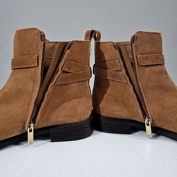 NEW Sam Edelman Nolynn Ankle Boot Womens 8.5 Brown Suede Buckle Fall Classic - Picture 4 of 14